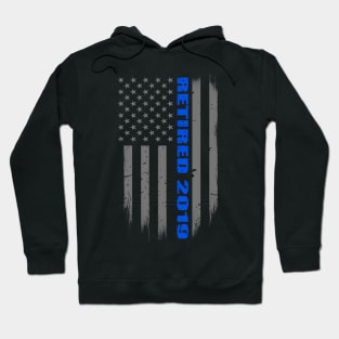 Retired Police Officer Gift - Retired Cop 2019 - Thin Blue Line Flag Hoodie